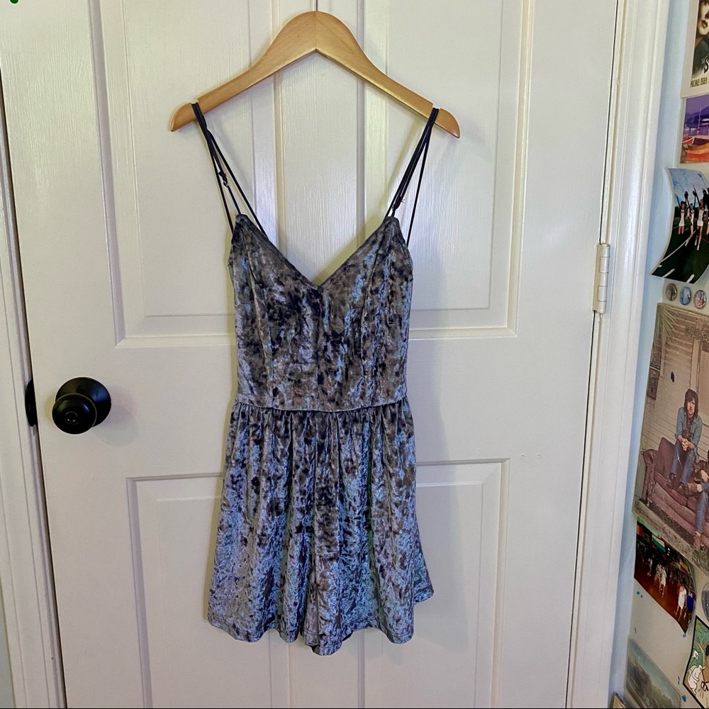 LA Hearts Blue Gray Romper Size XS